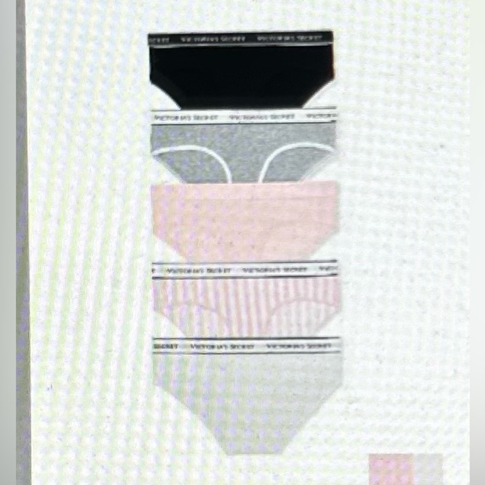 PINK VS Panties Five Pack Logo Cotton HIPHUGGER Panties NWT MEDIUM - Picture 2 of 2